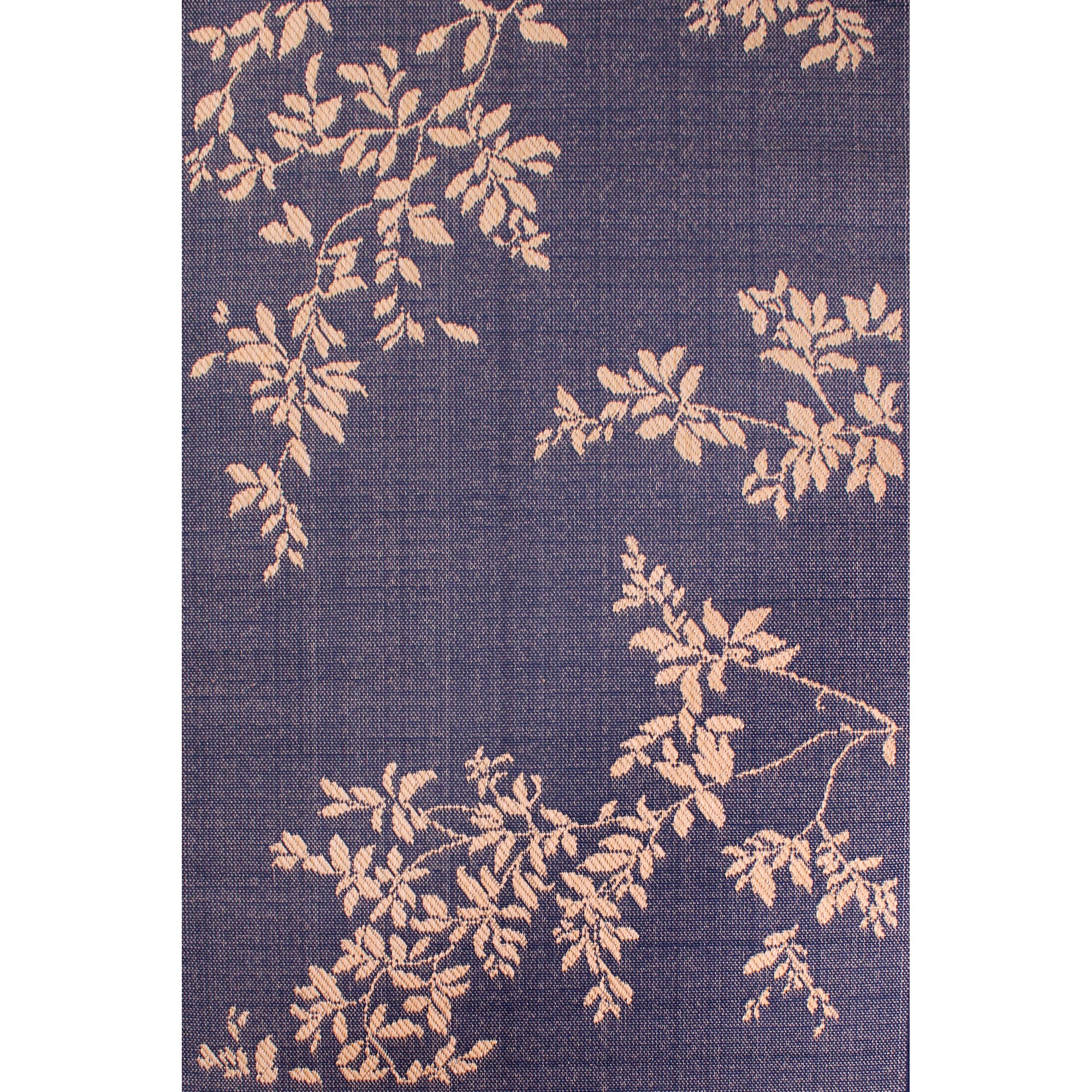 Outdoor Leaves Rugs In Blue By Rugstyle